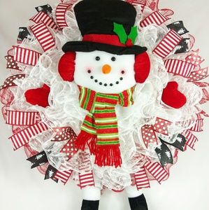 SOLD🎀Christmas Jolly Snowman Wreath